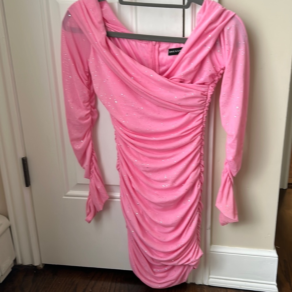 Dressmezee Rouched Off Shoulder Dress